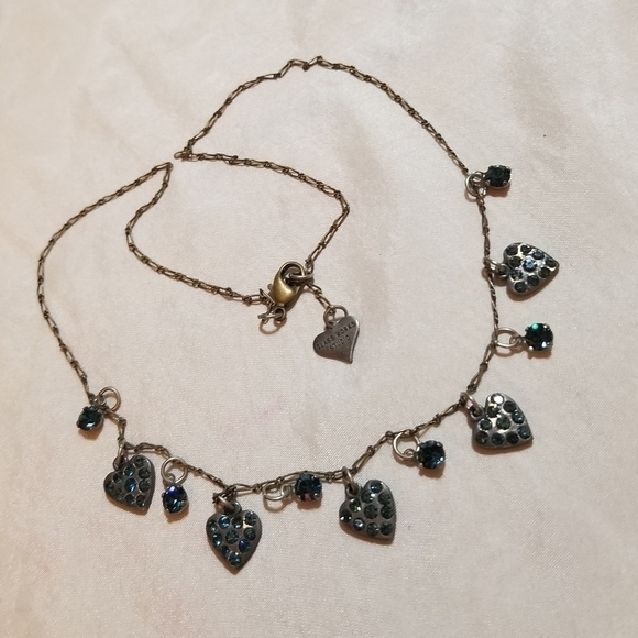 Vtg Glassworks Studio Crystal Heart Necklace - Picture 4 of 6